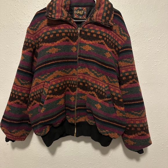 Vintage Circle T Aztec Mens Southwest Bomber Jacket - Picture 3 of 11